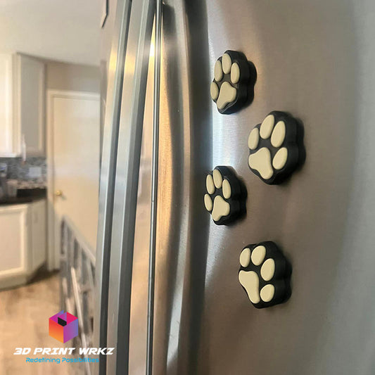 Dog paw print magnet.