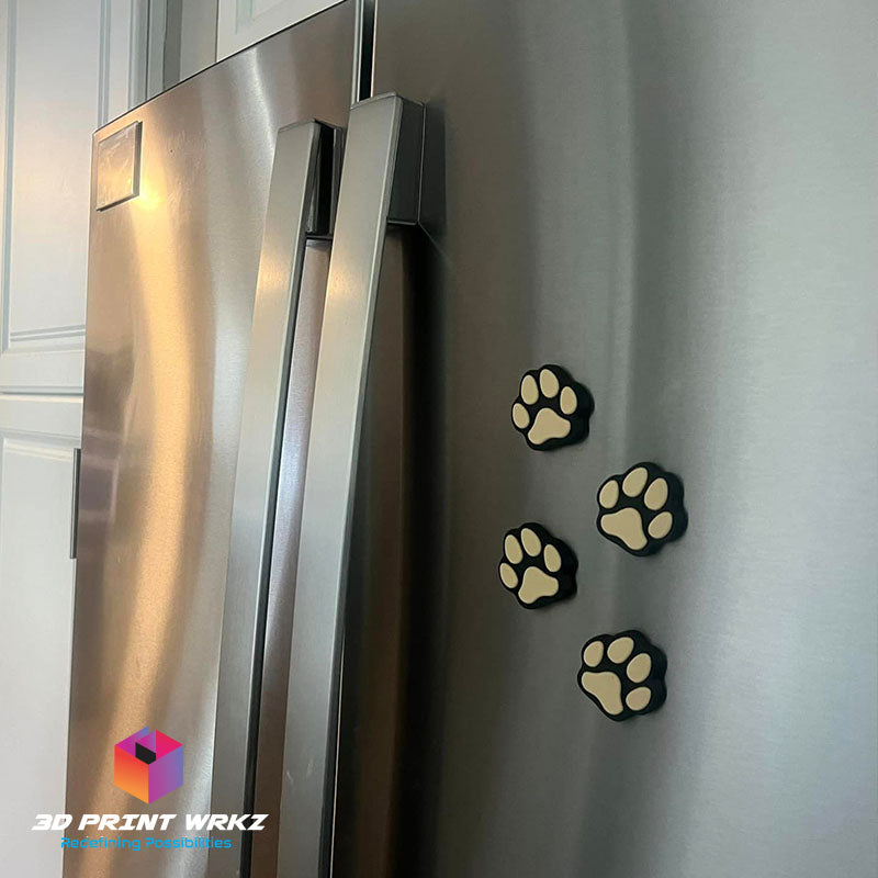 Dog paw print magnet.