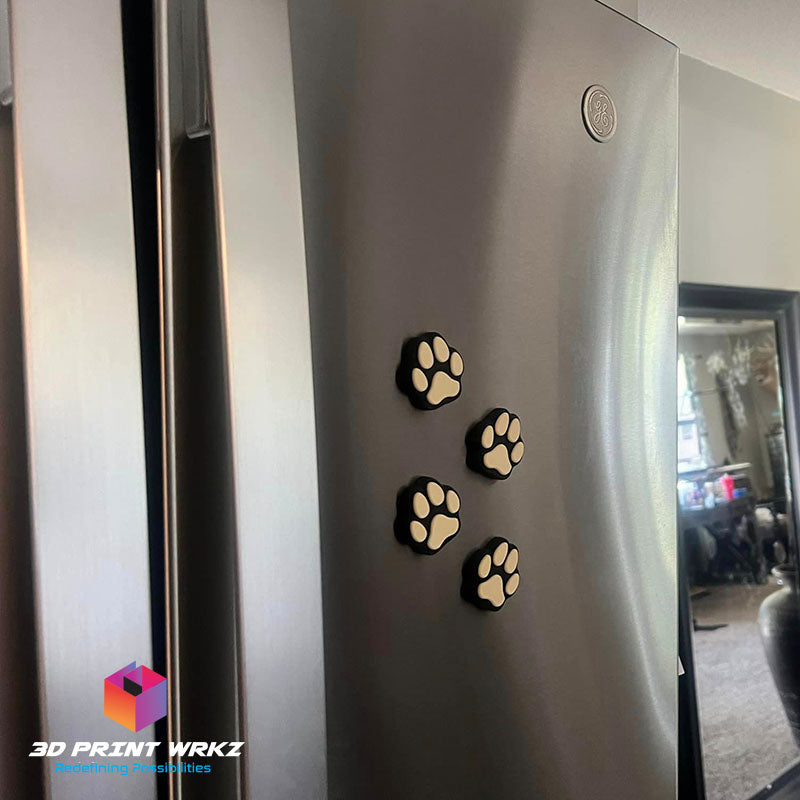 Dog paw print magnet.